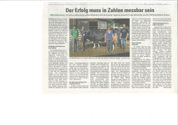 Der Erfolg muss in Zahlen messbar sein