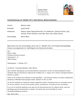 Protokoll - Kleintiere Schweiz