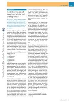 Hohe Kosten durch Knochenbr&uuml;che bei Osteoporose