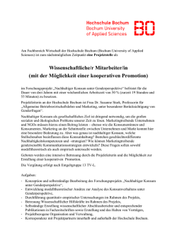 Wissenschaftliche/r Mitarbeiter/in (mit der Möglichkeit einer