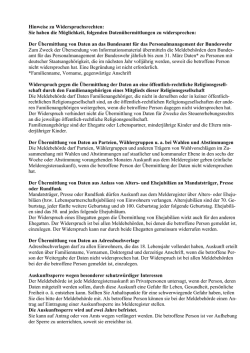 Hinweise zu Widerspruchsrechten: Sie haben die M&ouml;glichkeit