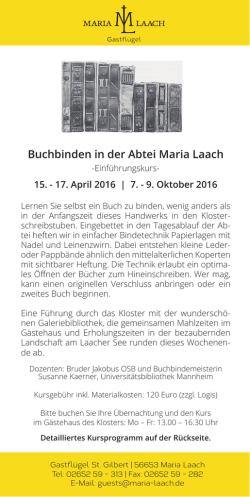 Buchbinden im Kloster