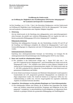Hessisches Kultusministerium Fortf&uuml;hrung des Schulversuchs zur