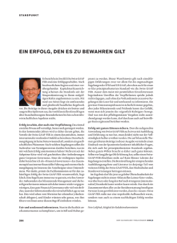 ein erfolg, den es zu bewahren gilt
