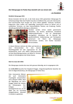 Die V&auml;tergruppe im Panke-Haus besteht seit nun einem Jahr