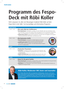 Programm des Fespo- Deck mit Röbi Koller