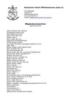 Mitgliederverzeichnis - Nautischer Verein Wilhelmshaven
