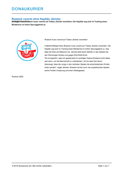 Rostock vorerst ohne Kapitän Jänicke