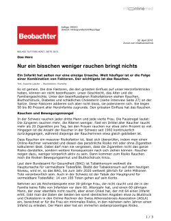 Nur ein bisschen weniger rauchen bringt nichts