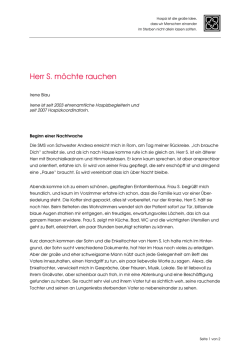 Herr S. m&ouml;chte rauchen