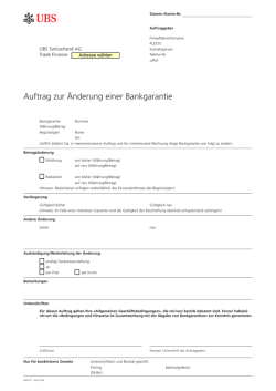 Auftrag zur &Auml;nderung einer Bankgarantie