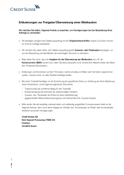 Auftrag zur Freigabe/&Uuml;berweisung der Mietkaution