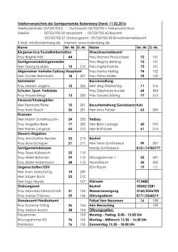Telefonverzeichnis der Samtgemeinde Rodenberg Stand: 11.02