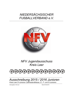 Ausschreibung Junioren 2015-2016 Kreis Leer - NFV