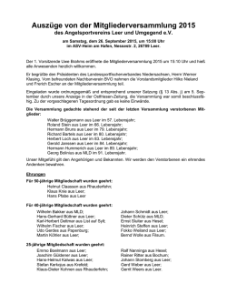 Jahreshauptversammlung 2007 - ASV-Leer
