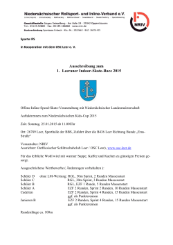 Ausschreibung zum 1. Leeraner Indoor-Skate