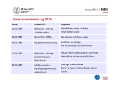 Generalversammlung 2016 - Executive MBA | Universität Zürich