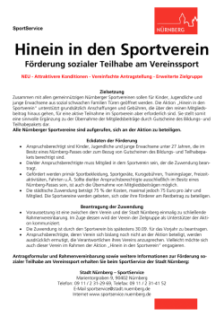Hinein in den Sportverein - Infoblatt
