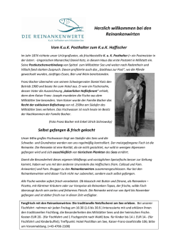 Herzlich willkommen bei den Reinankenwirten