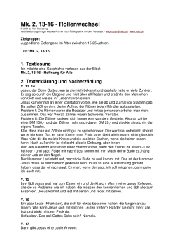 Andacht-Mk. 2, 13-16 Rollenwechsel