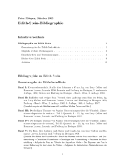 Edith-Stein-Bibliographie