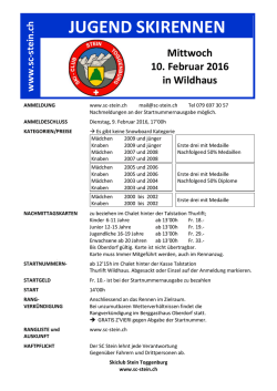 jugend skirennen - Skiclub Stein Toggenburg