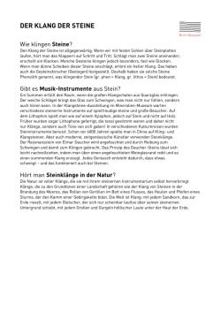 der klang der steine
