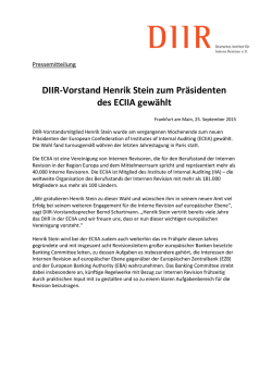 DIIR-Vorstand Henrik Stein zum Pr&auml;sidenten des ECIIA gew&auml;hlt