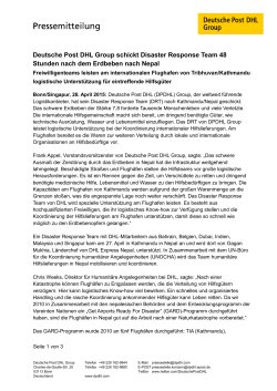Deutsche Post DHL Group schickt Disaster Response Team 48