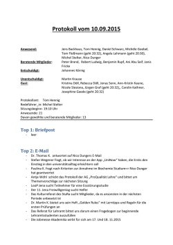 Protokoll vom 10.09.2015