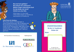 Ausweis Kinder-Uni 2015  - 13. Frankfurter Kinder-Uni
