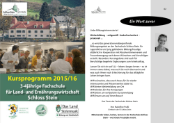 Ein Wort zuvor - Fachschulen Steiermark