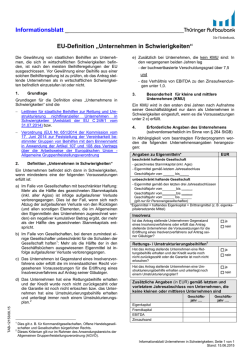 Informationsblatt Definition Unternehmen in Schwierigkeiten