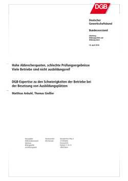 DGB-Expertise zu den Schwierigkeiten der Betriebe bei der