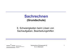 6. Schwierigkeiten beim L&ouml;sen von Sachaufgaben