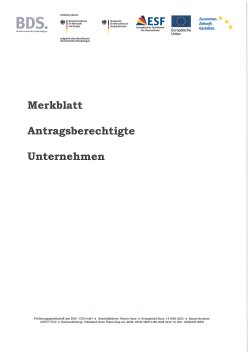 Merkblatt Antragsberechtigte Unternehmen
