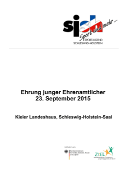 Ehrung junger Ehrenamtlicher 23. September 2015