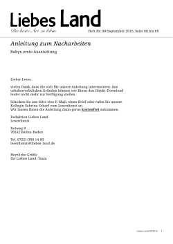 Anleitung zum Nacharbeiten