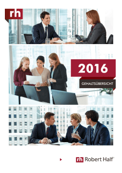 Gehaltsübersicht 2016 Deutschland
