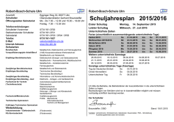 Schuljahresplan 2015/2016