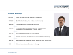 Robert E. Weidinger - Robert Weidinger Corporate Finance Beratung