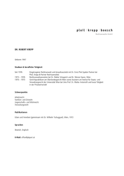 Dr. robert Krepp - Ploil Krepp Boesch Rechtsanw&auml;lte GmbH