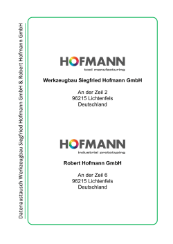 Datenaustausch W erkzeugbau Siegfried Hofmann GmbH & Robert