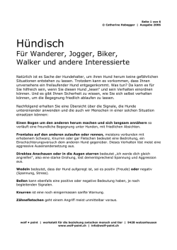 Hündisch für Wanderer, Jogger, Biker etc..