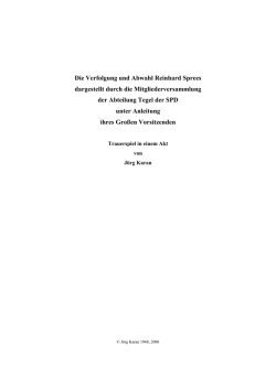 Die Verfolgung und Abwahl Reinhard Sprees