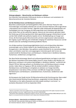 Hintergrundpapier &ndash; Menschrechte von Kleinbauern sch&uuml;tzen