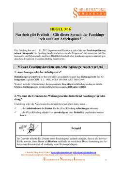HEGEL mit Prosekko 3/16: Faschingszeit am