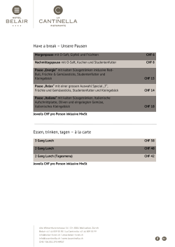 Have a break – Unsere Pausen Essen, trinken, tagen – à la carte
