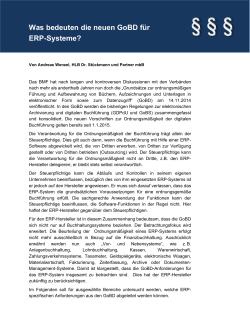Was bedeuten die neuen GoBD für ERP-Systeme?