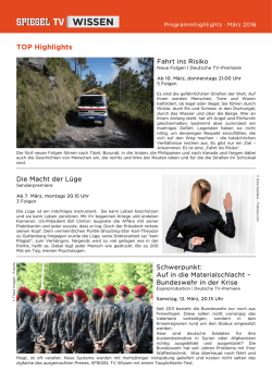 Highlights M&auml;rz 2016